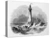 Skerryvore Lighthouse with Rough Sea-null-Stretched Canvas