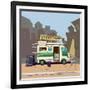 Sketch car street food, city, cartoon, coffee, hot dog, vector illustration-Valeri Hadeev-Framed Art Print