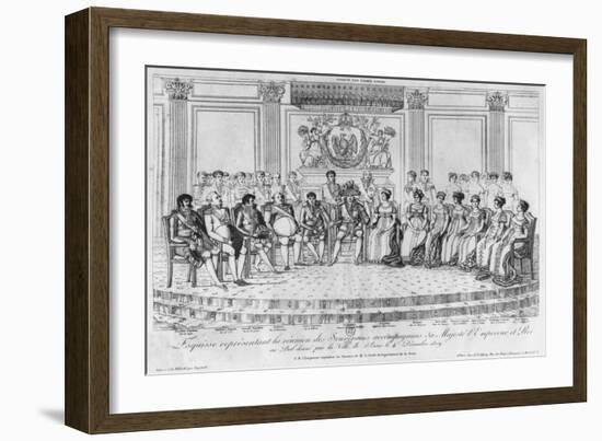 Sketch Depicting Napoleon I and the Sovereigns at Ball Given by City of Paris on 4th December 1809-Adrien Pierre Francois Godefroy-Framed Giclee Print