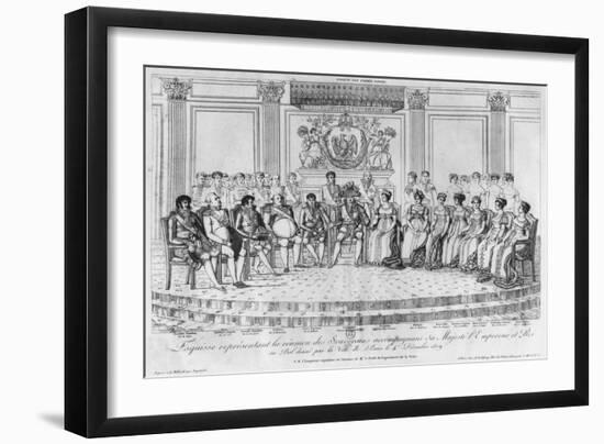 Sketch Depicting Napoleon I and the Sovereigns at Ball Given by City of Paris on 4th December 1809-Adrien Pierre Francois Godefroy-Framed Giclee Print