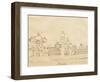 Sketch Depicting the Kremlin by Robert Schumann, 1844, Russia 19th Century-null-Framed Giclee Print