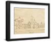 Sketch Depicting the Kremlin by Robert Schumann, 1844, Russia 19th Century-null-Framed Giclee Print