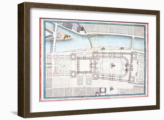 Sketch for a National Palace-Charles De Wailly-Framed Giclee Print