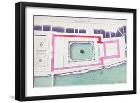 Sketch for a Pond Between the Louvre and the Palais National-Charles De Wailly-Framed Giclee Print