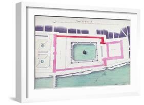 Sketch for a Pond Between the Louvre and the Palais National-Charles De Wailly-Framed Giclee Print