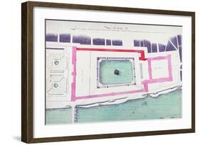 Sketch for a Pond Between the Louvre and the Palais National-Charles De Wailly-Framed Giclee Print
