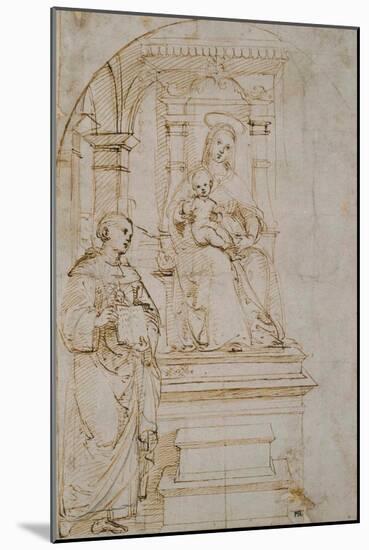Sketch for An Enthroned Virgin And Child With Saint Nicholas of Tolentino-Raphael-Mounted Giclee Print