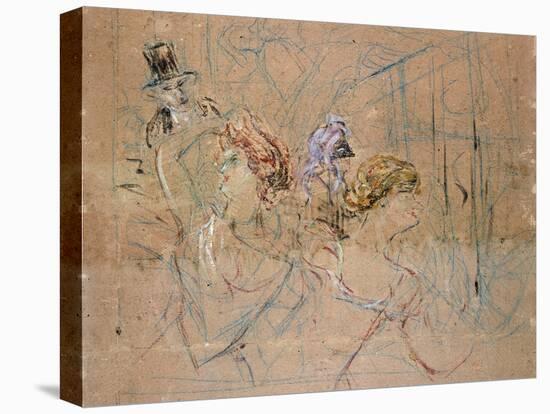 Sketch for 'At the Masked Ball', C.1892-Henri de Toulouse-Lautrec-Stretched Canvas