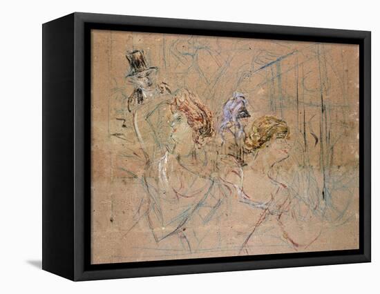 Sketch for 'At the Masked Ball', C.1892-Henri de Toulouse-Lautrec-Framed Stretched Canvas