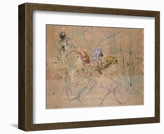 Sketch for 'At the Masked Ball', C.1892-Henri de Toulouse-Lautrec-Framed Premium Giclee Print