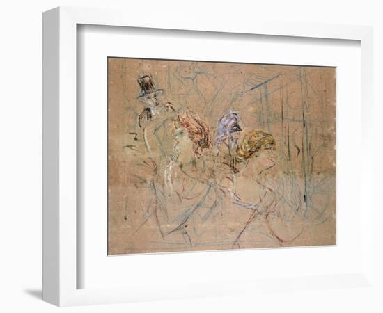 Sketch for 'At the Masked Ball', C.1892-Henri de Toulouse-Lautrec-Framed Giclee Print