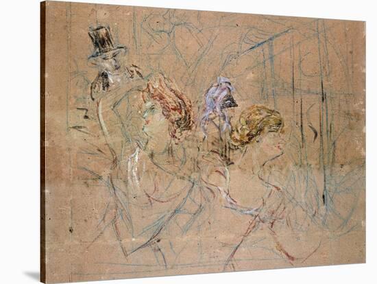 Sketch for 'At the Masked Ball', C.1892-Henri de Toulouse-Lautrec-Stretched Canvas