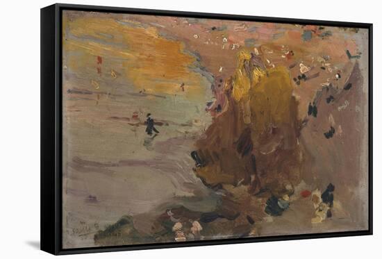 Sketch for Beach Scene. 1905. 14.6 x 20.6 cm-Joaquin Sorolla-Framed Stretched Canvas