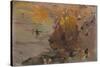 Sketch for Beach Scene. 1905. 14.6 x 20.6 cm-Joaquin Sorolla-Stretched Canvas