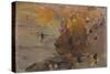 Sketch for Beach Scene. 1905. 14.6 x 20.6 cm-Joaquin Sorolla-Stretched Canvas