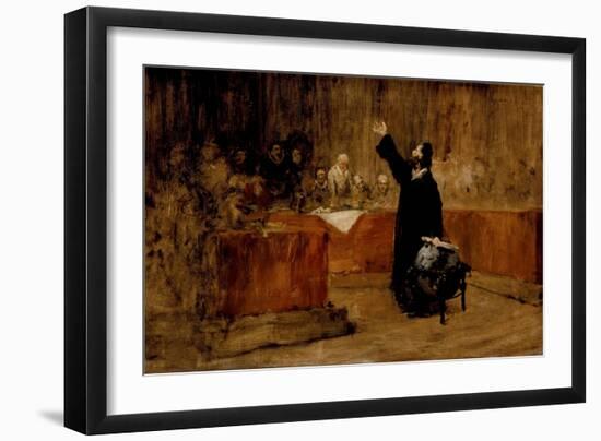 Sketch for Columbus before the Council of Salamanca, C.1876-William Merritt Chase-Framed Giclee Print