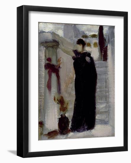 Sketch for 'Electra at the Tomb of Agamemnon', C.1869-Frederic Leighton-Framed Giclee Print