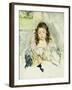 Sketch for Francois in a Round-Backed Chair, Reading-Mary Cassatt-Framed Giclee Print