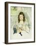 Sketch for Francois in a Round-Backed Chair, Reading-Mary Cassatt-Framed Giclee Print