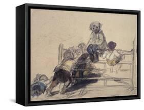 Sketch for 'Happy as a King', 19Th Century (Drawing)-William Collins-Framed Stretched Canvas