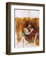 Sketch for Le Peintre-Jean-Louis-Ernest Meissonier-Framed Art Print