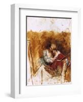 Sketch for Le Peintre-Jean-Louis-Ernest Meissonier-Framed Art Print