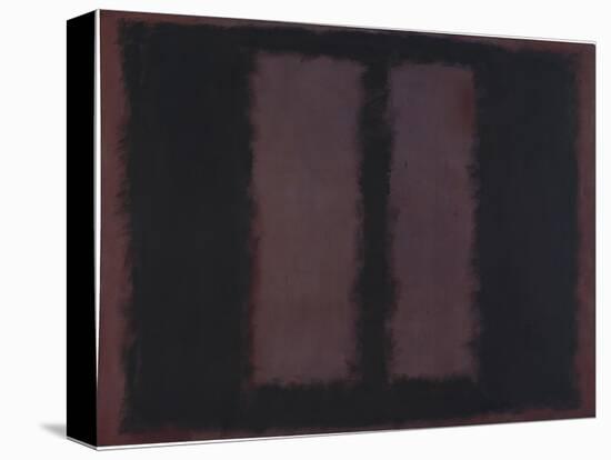 Sketch for "Mural No.6" (Two Openings in Black Over Wine) {Black on Maroon} [Seagram Mural Sketch]-Mark Rothko-Stretched Canvas