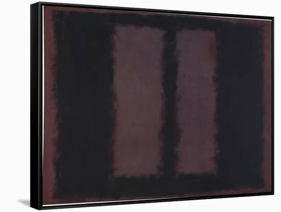 Sketch for "Mural No.6" (Two Openings in Black Over Wine) {Black on Maroon} [Seagram Mural Sketch]-Mark Rothko-Framed Stretched Canvas