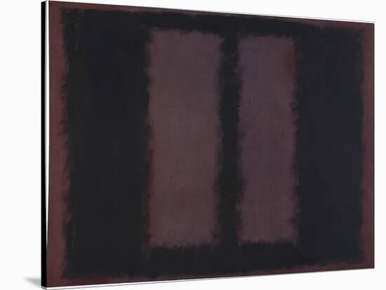 Sketch for "Mural No.6" (Two Openings in Black Over Wine) {Black on Maroon} [Seagram Mural Sketch]-Mark Rothko-Stretched Canvas