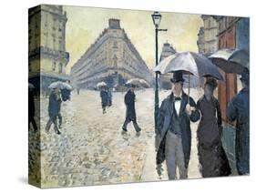 Sketch for 'Paris Street; Rainy Day', 1877 (Pre-Restoration)-Gustave Caillebotte-Stretched Canvas