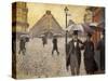 Sketch for Paris Street; Rainy Day, 1877-Gustave Caillebotte-Stretched Canvas