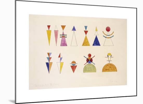 Sketch for Picture XVI. The Great Tower of Kiev, 1924-Wassily Kandinsky-Mounted Premium Giclee Print