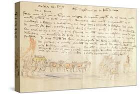 Sketch for Procession of Feast of Calven Coira-Giovanni Segantini-Stretched Canvas