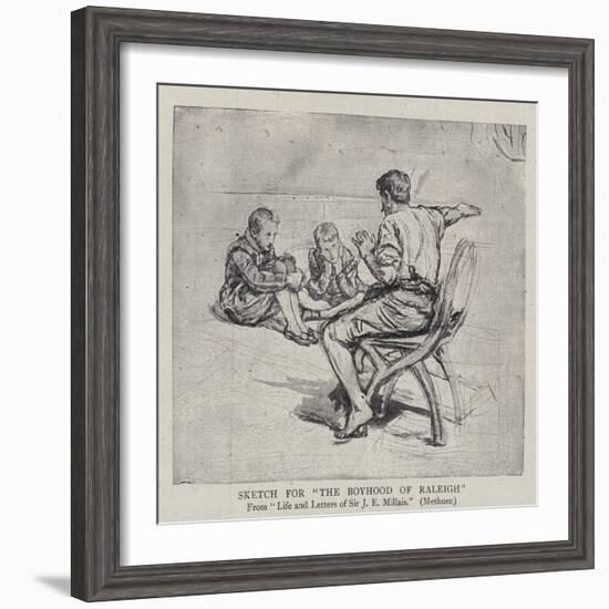 Sketch for The Boyhood of Raleigh-John Everett Millais-Framed Giclee Print