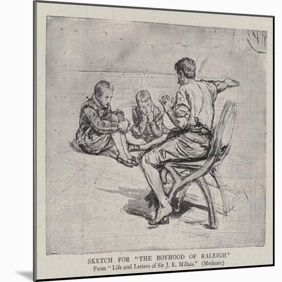 Sketch for The Boyhood of Raleigh-John Everett Millais-Mounted Giclee Print