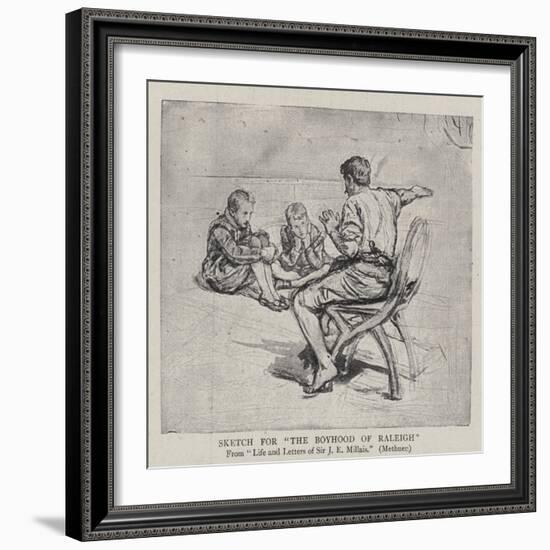 Sketch for The Boyhood of Raleigh-John Everett Millais-Framed Giclee Print