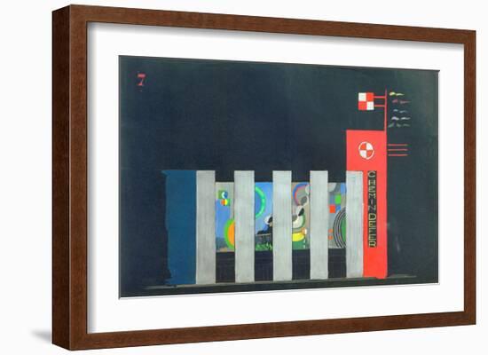 Sketch for the Façade of the Train Pavillion, 1937-Robert Delaunay-Framed Giclee Print