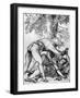 Sketch for the 'Jealous Husband' in the Scuola Del Santo, C1510-Titian (Tiziano Vecelli)-Framed Giclee Print