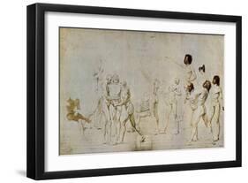 Sketch for the Oath of the Jeu De Paume-Jacques-Louis David-Framed Giclee Print