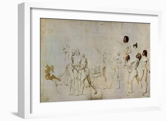 Sketch for the Oath of the Jeu De Paume-Jacques-Louis David-Framed Giclee Print