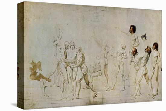 Sketch for the Oath of the Jeu De Paume-Jacques-Louis David-Stretched Canvas