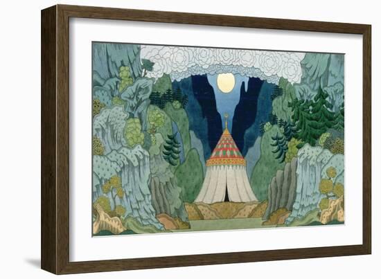 Sketch for the Opera, 'The Golden Cockerel', by Nikolai Rimsky-Korsakov-Ivan Bilibin-Framed Giclee Print