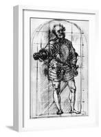 Sketch for the Portrait of the Duke of Urbino, 1536-Titian (Tiziano Vecelli)-Framed Giclee Print