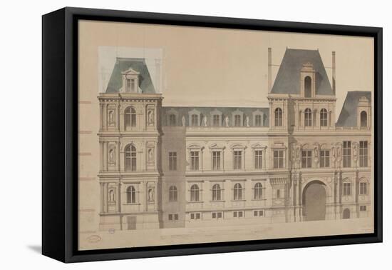 Sketch for the Reconstruction of the Paris City Hall-Gabriel Davioud-Framed Stretched Canvas