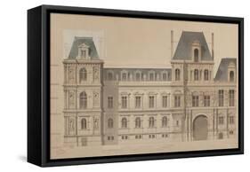 Sketch for the Reconstruction of the Paris City Hall-Gabriel Davioud-Framed Stretched Canvas