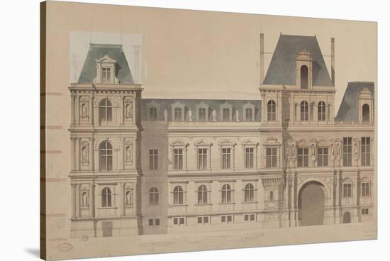 Sketch for the Reconstruction of the Paris City Hall-Gabriel Davioud-Stretched Canvas