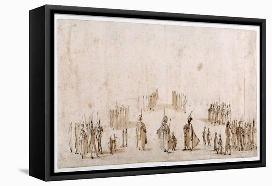 Sketch for the Staging of Groups of Figures in 'Il Solimano'-Jacques Callot-Framed Stretched Canvas