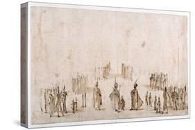Sketch for the Staging of Groups of Figures in 'Il Solimano'-Jacques Callot-Stretched Canvas