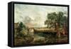 Sketch for 'View on the Stour, Near Dedham' 1821-22-John Constable-Framed Stretched Canvas