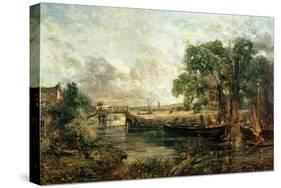 Sketch for 'View on the Stour, Near Dedham' 1821-22-John Constable-Stretched Canvas